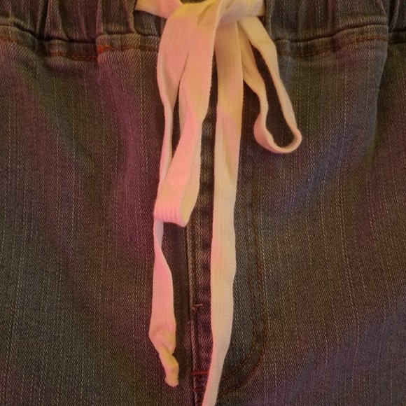 PLUS DRAWSTRING WAIST SPLIT HEM JEANS SIZE 18 - Picture 4 of 6